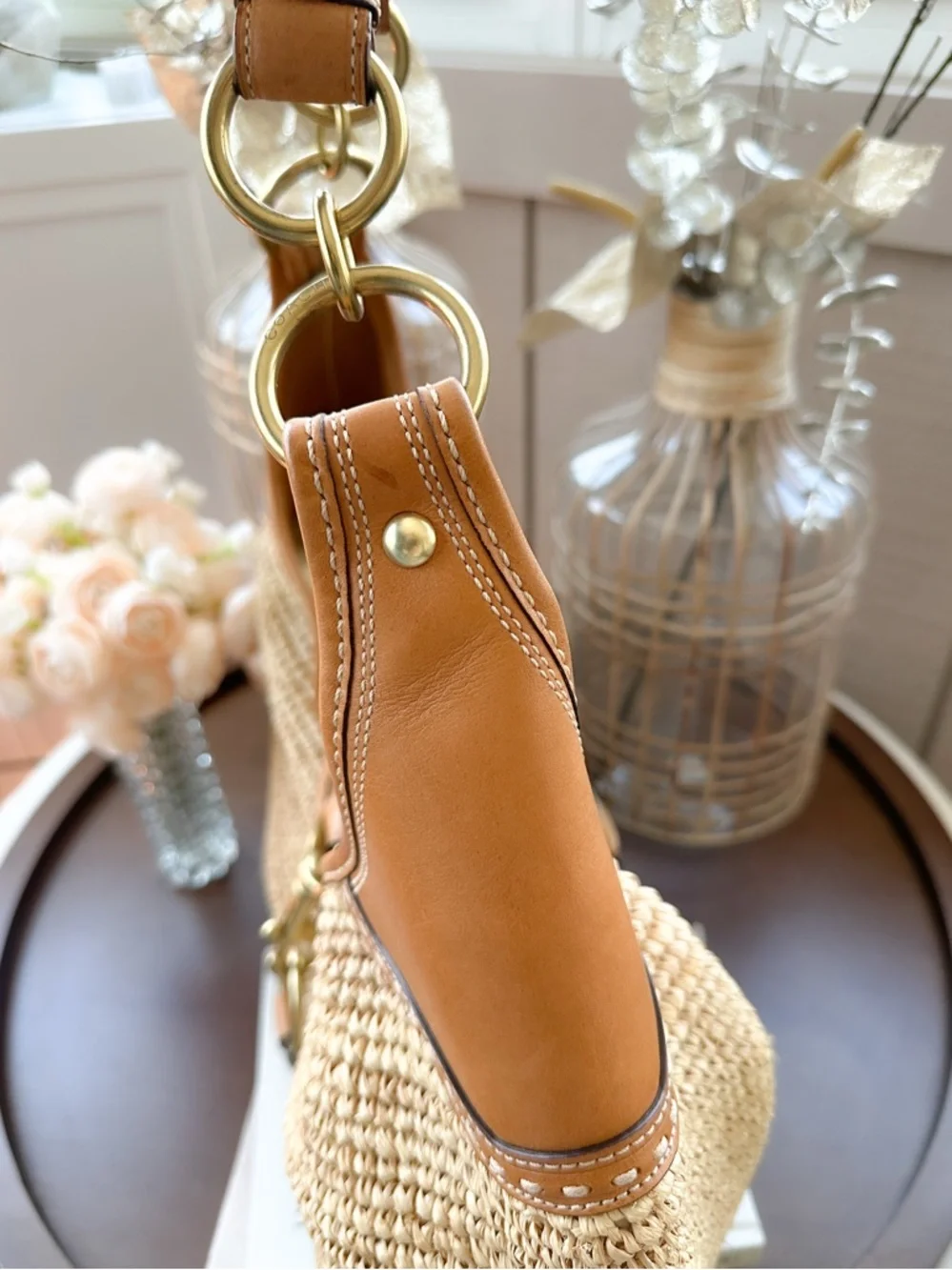 Coach Bleeker Straw Millie XL Tote Bag | F13374 - Picture 8 of 17